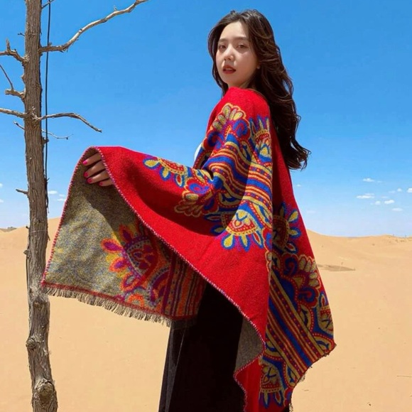 Floral Print Shawl, - Picture 5 of 16